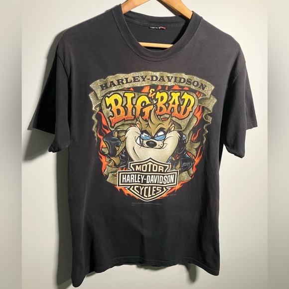 Vintage Harley Davidson Taz Looney Tunes graphic T-shirt Las Vegas Nevada USA M - Picture 3 of 14